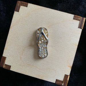 Flip Flop Sandal Pendant CZ Gold Plated